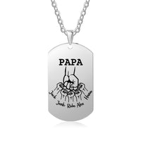 Engraved Photo Dog Tag Necklace with 1 to 5 Names