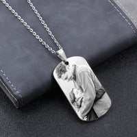 Engraved Photo Dog Tag Necklace with 1 to 5 Names