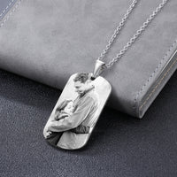 Engraved Photo Dog Tag Necklace with 1 to 5 Names