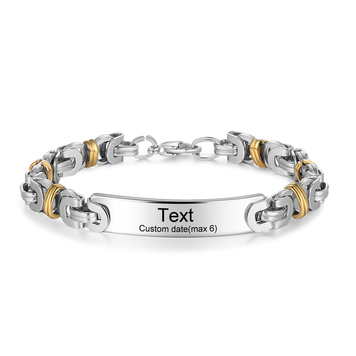 Men's Engraved Dad ID Link Bracelet