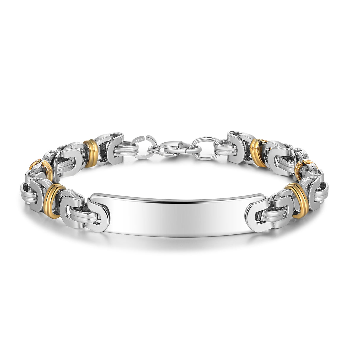 Men's Engraved Dad ID Link Bracelet
