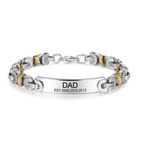 Men's Engraved Dad ID Link Bracelet