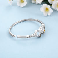 Double Heart Birthstone Bangle