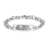 Men's Figaro Chain Photo and Name ID Bracelet