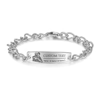 Men's Figaro Chain Photo and Name ID Bracelet