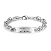 Men's Chunky Cable Chain Photo and Name ID Bracelet