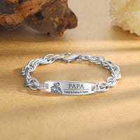 Men's Chunky Cable Chain Photo and Name ID Bracelet