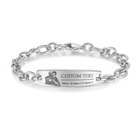 Men's Cable Chain Photo and Name ID Bracelet