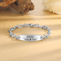 Men's Cable Chain Photo and Name ID Bracelet