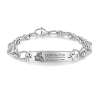 Men's Bead Link Photo and Name ID Bracelet