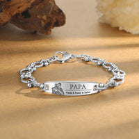 Men's Bead Link Photo and Name ID Bracelet