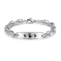 Men's Handprint Family Name Cable Chain Bracelet
