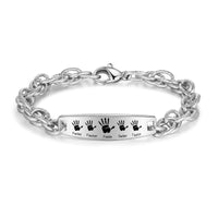 Men's Handprint Family Name Cable Chain Bracelet