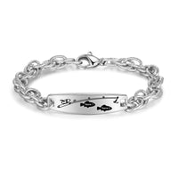 Men's Fishing Family Name Cable Chain Bracelet
