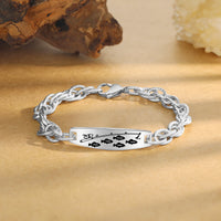 Men's Fishing Family Name Cable Chain Bracelet