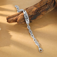 Men's Fishing Family Name Cable Chain Bracelet