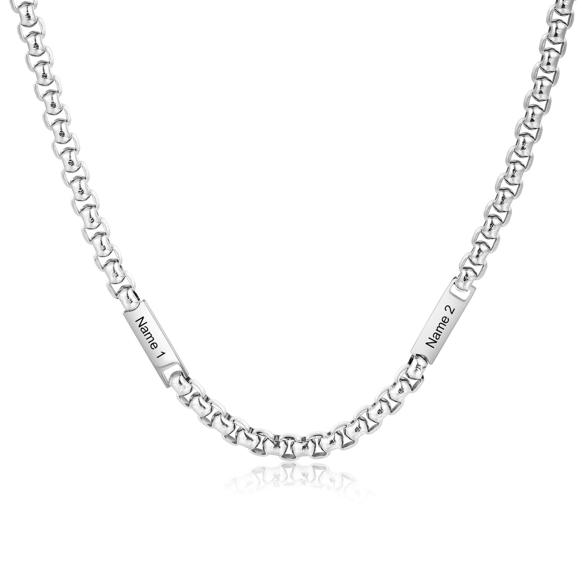 Men's Name Bar Link Chain Necklace
