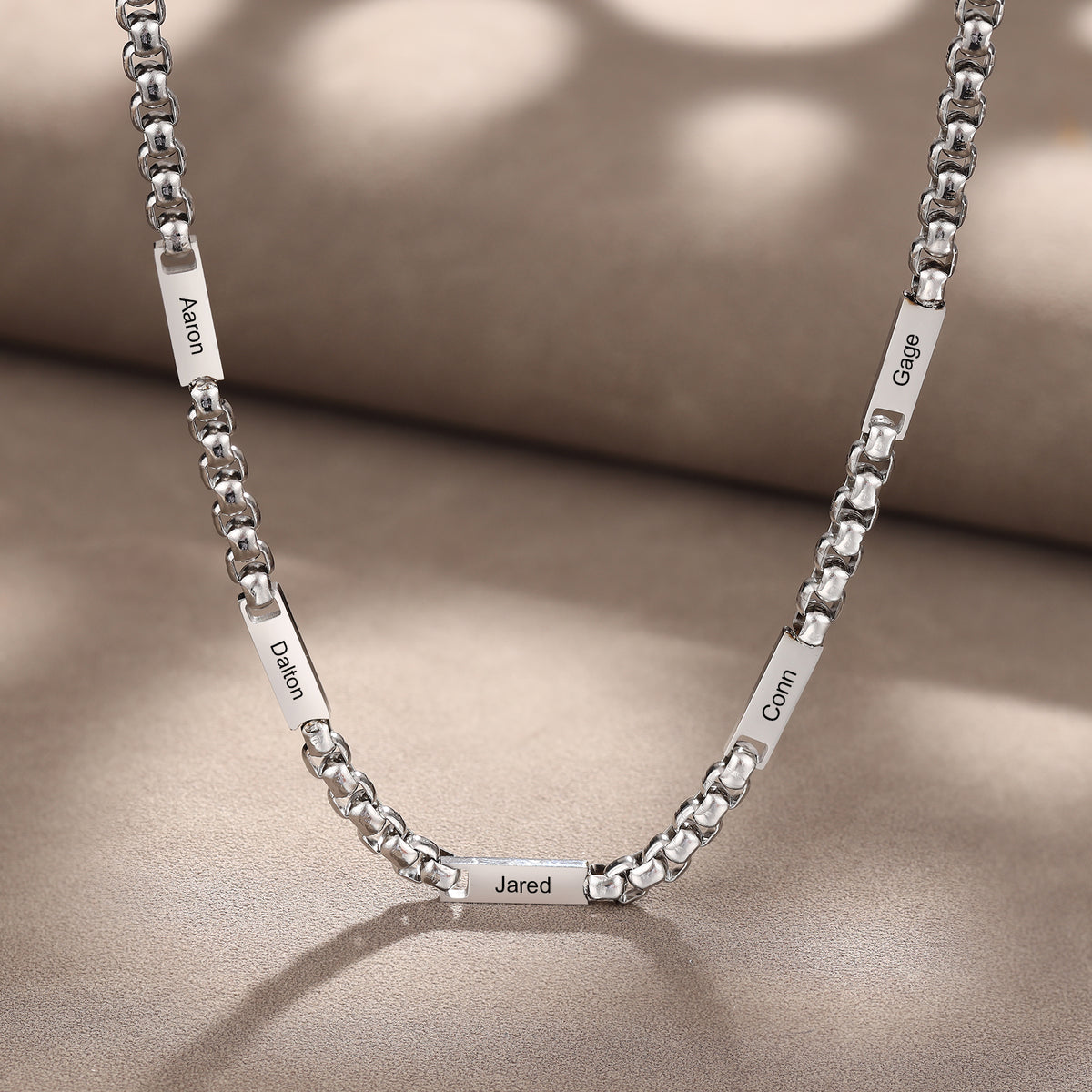 Men's Name Bar Link Chain Necklace