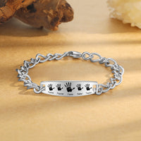 Men's Handprint Family Name Figaro Bracelet