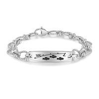 Men's Fishing Family Name Bead Link Bracelet