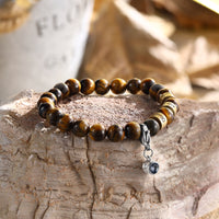 Tiger Eye Bracelet with Photo Projection Charm