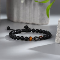 Black Lava Stone Photo Projection Bracelet