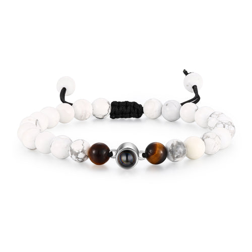 White Lava Stone Photo Projection Bracelet
