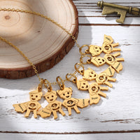 Mom Necklace with Boy Name Charms, 1 to 7