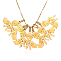 Mom Necklace with Boy Name Charms, 1 to 7