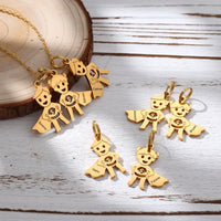 Mom Necklace with Boy Name Charms, 1 to 7