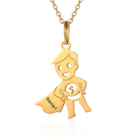 Mom Necklace with Boy Name Charms, 1 to 7