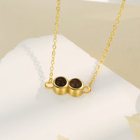 Double Stone Gold Photo Projection Necklace