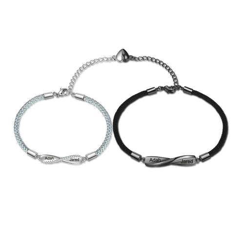 Infinity Name Couple Bracelet Set