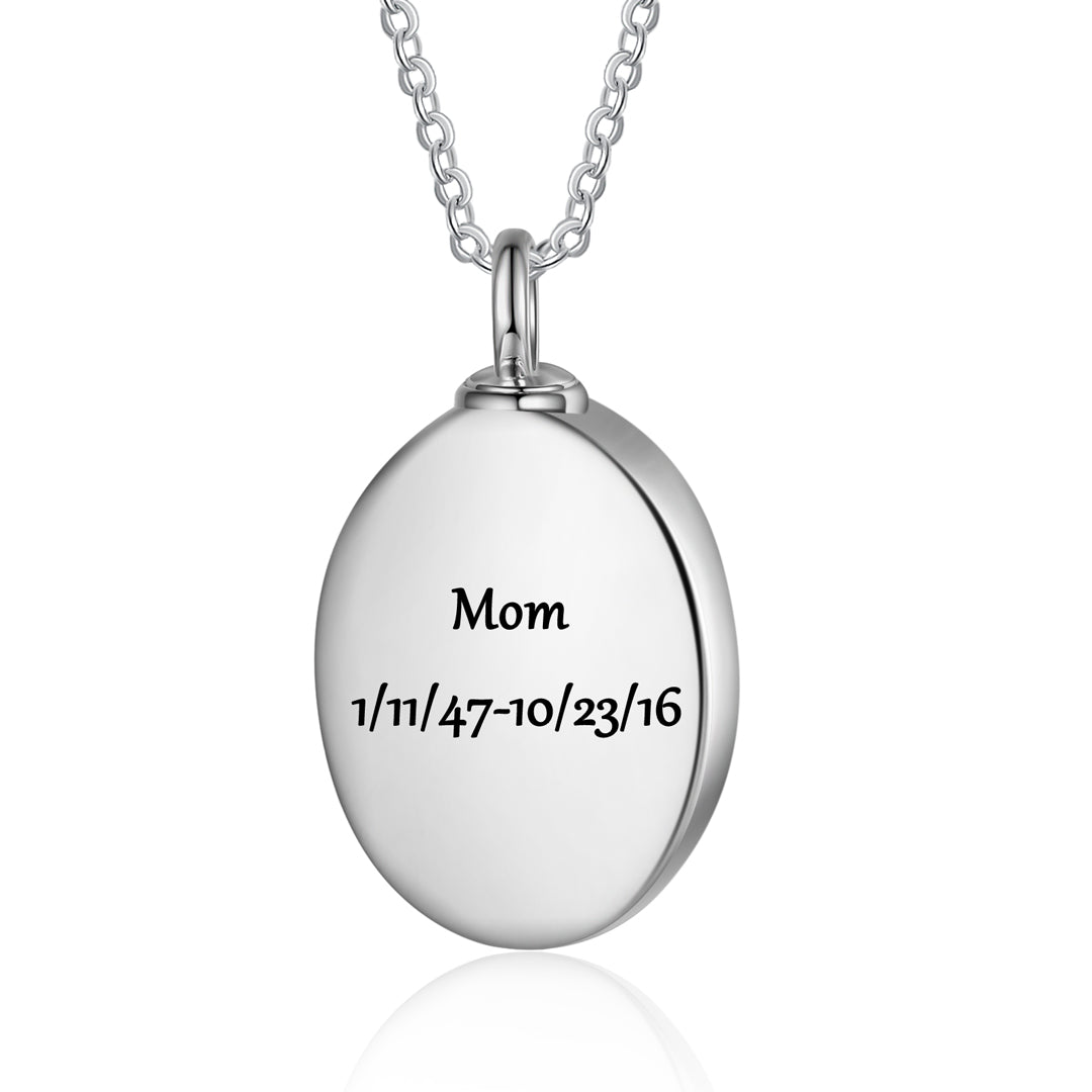 Butterfly Oval Cremation Ashes Necklace