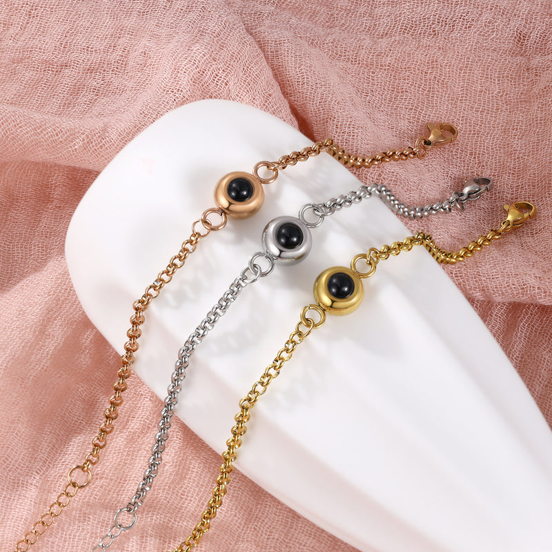 Photo Projection Charm Chain Bracelet