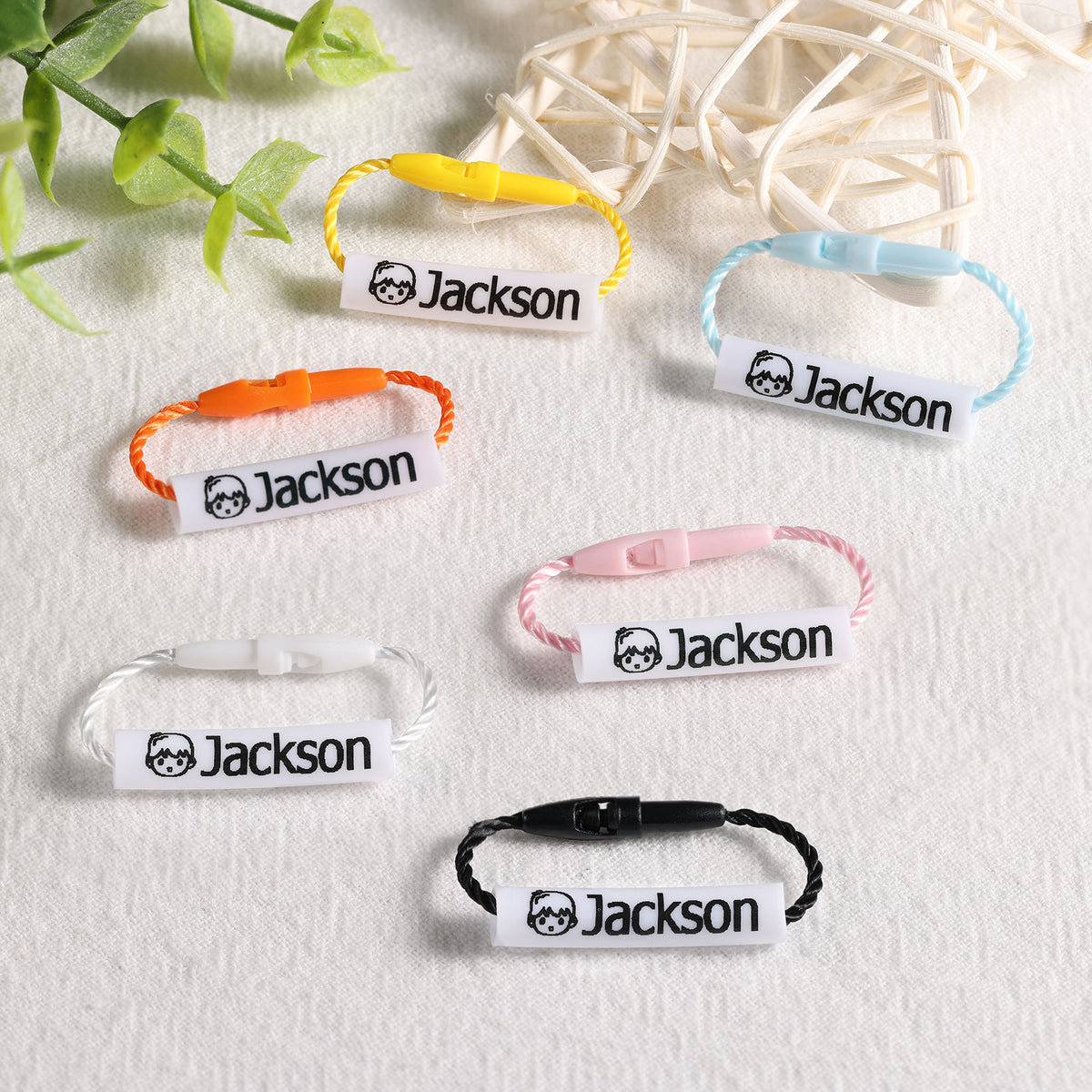 Kids Name Tag Cord Bracelet
