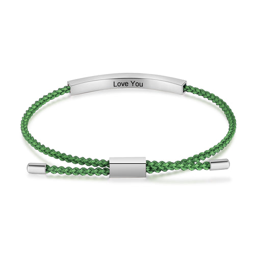 Colorful Rope Name Bar Bracelet