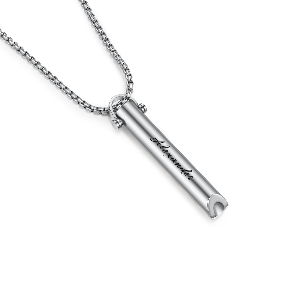 Engraved Name Whistle Necklace