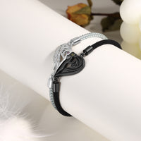 Matching Heart Couple Birthstone Bracelets