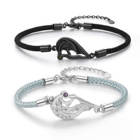 Matching Heart Couple Birthstone Bracelets