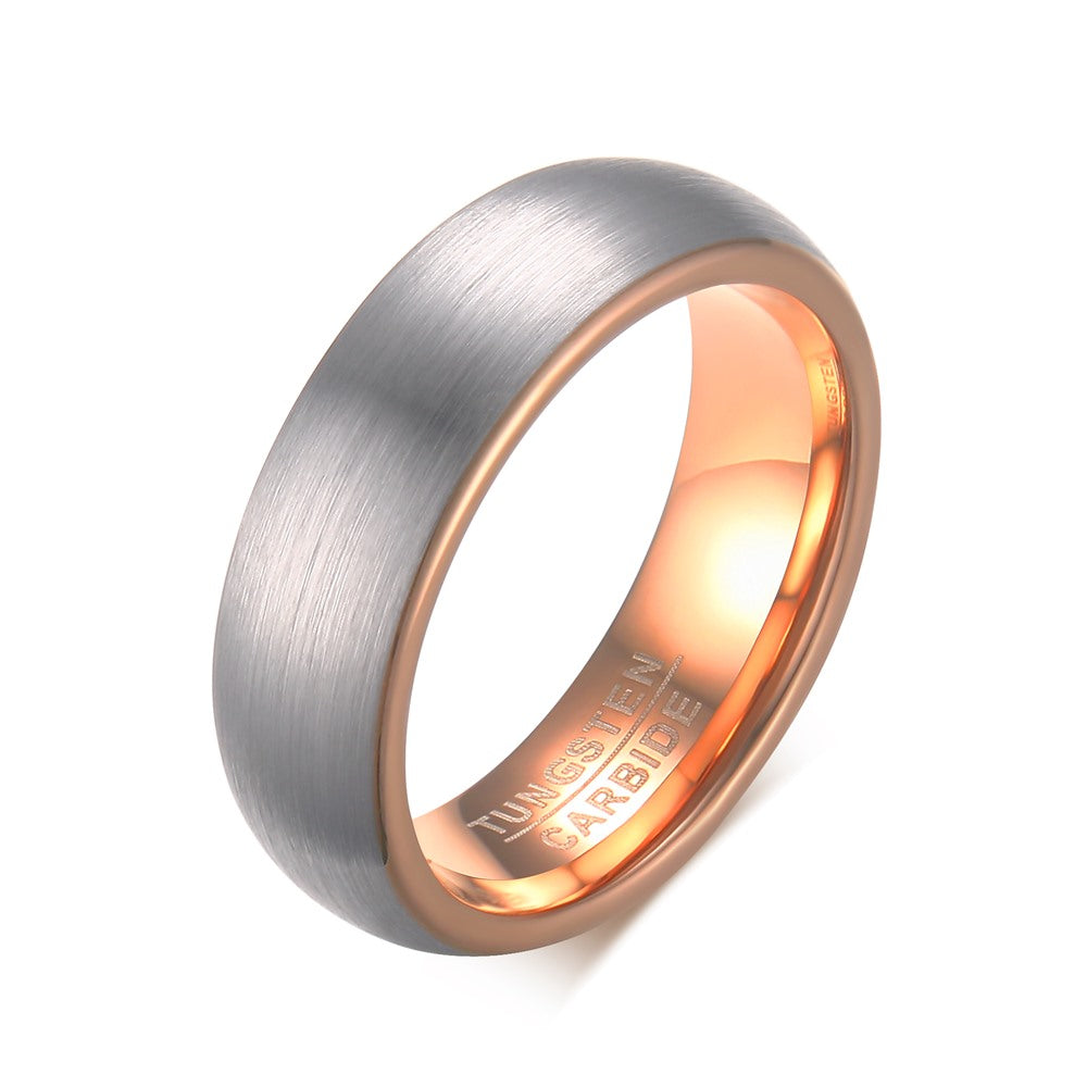 Men's Brushed Rose Gold Inner Engraved Band Ring