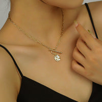 Gold Toggle Clasp Hammered Coin Necklace