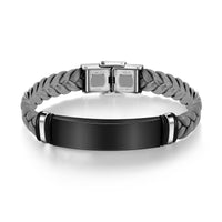 Men's Braided Photo and Name Engraved Bracelet