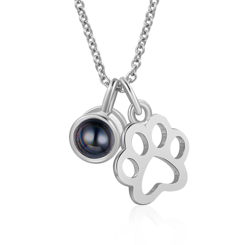Puppy Paw Photo Projection Necklace