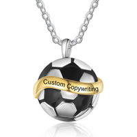 Men's Engraved Soccer Ball Necklace
