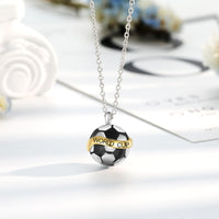 Men's Engraved Soccer Ball Necklace