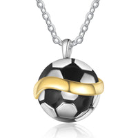 Men's Engraved Soccer Ball Necklace