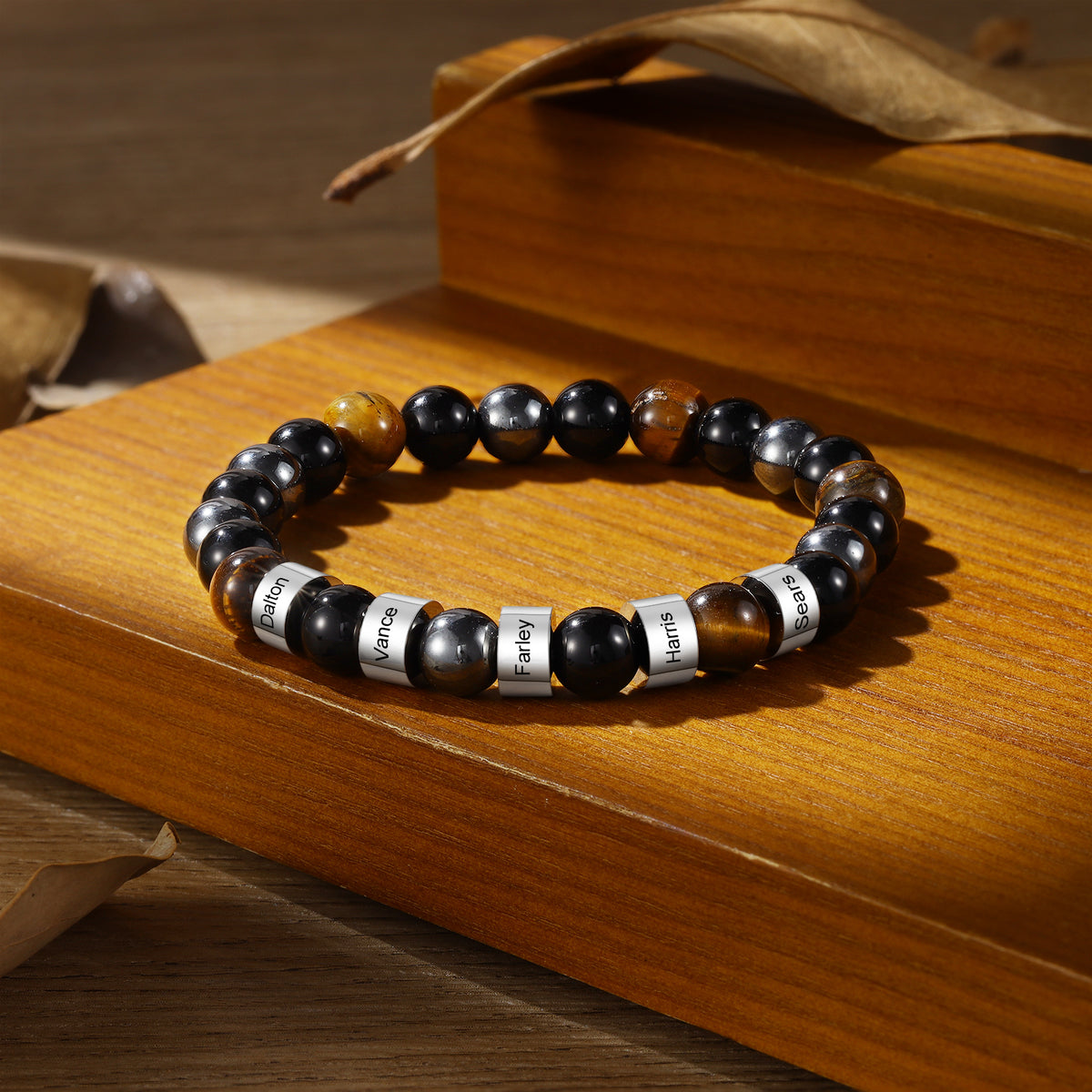 Personalized Stone Bead Name Bracelet