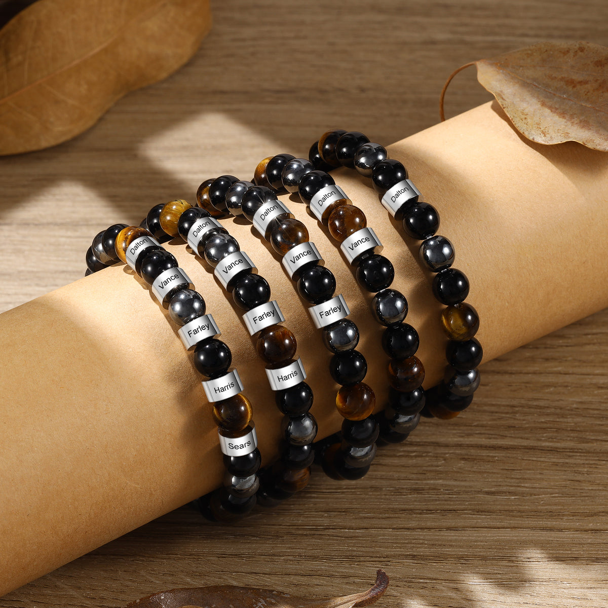 Personalized Stone Bead Name Bracelet