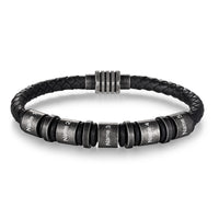 Men's Vintage Braided Leather Name Bead Bracelet